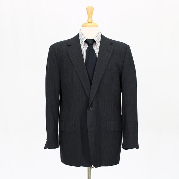 Fallan & Harvey Sackville Street Bespoke 44R Gray Stripe Sport Coat O564 - Picture 1 of 11